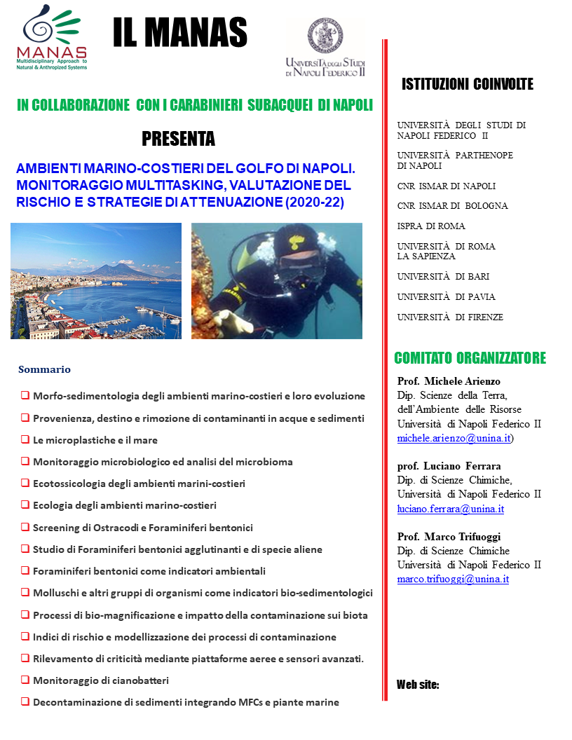 Ambienti marino-costieri del Golfo di Napoli. Monitoraggio multitasking, valutazione del rischio e strategie di attenuazione (2020-22)