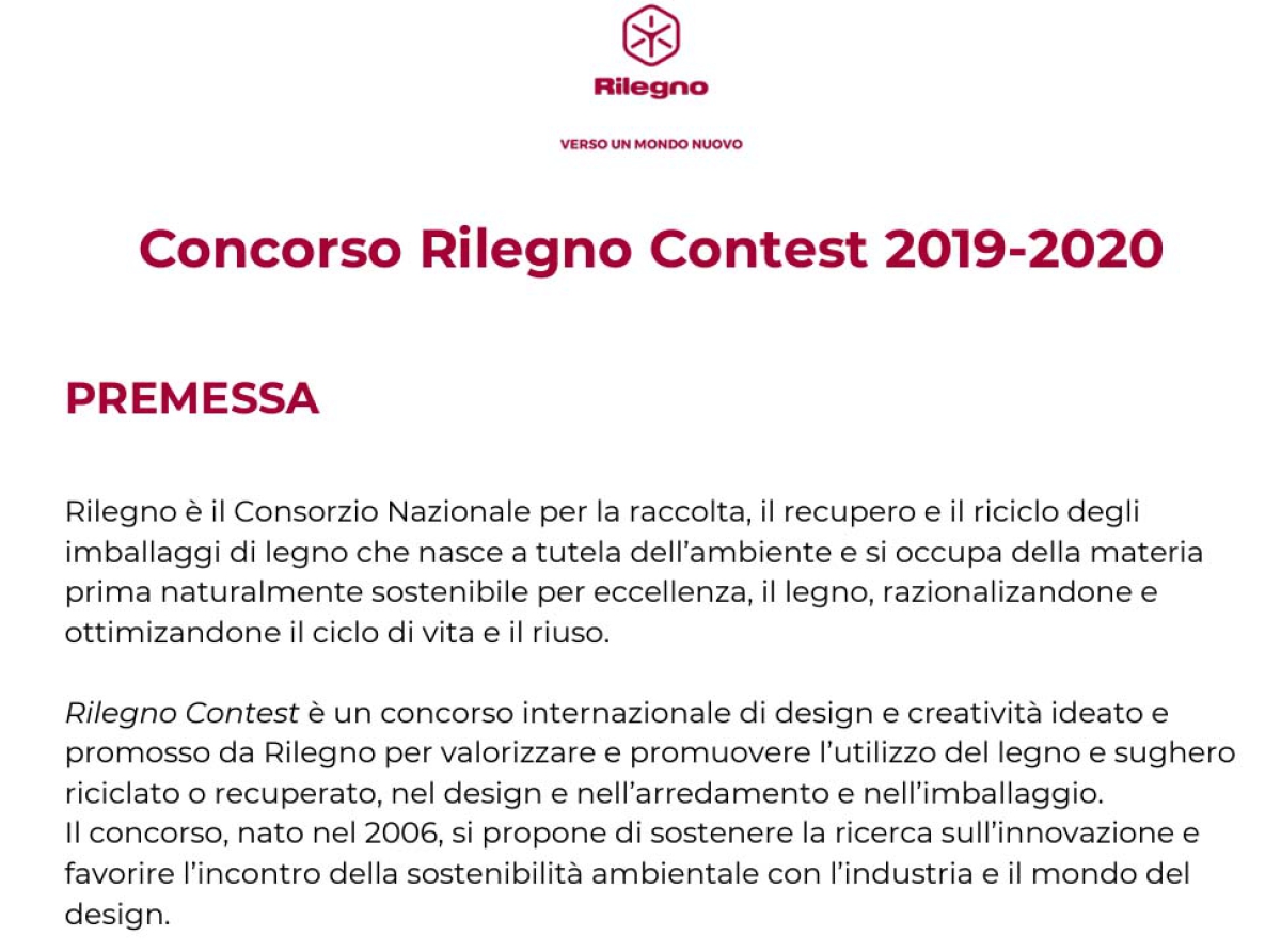 Concorso Rilegno Contest 2019-2020