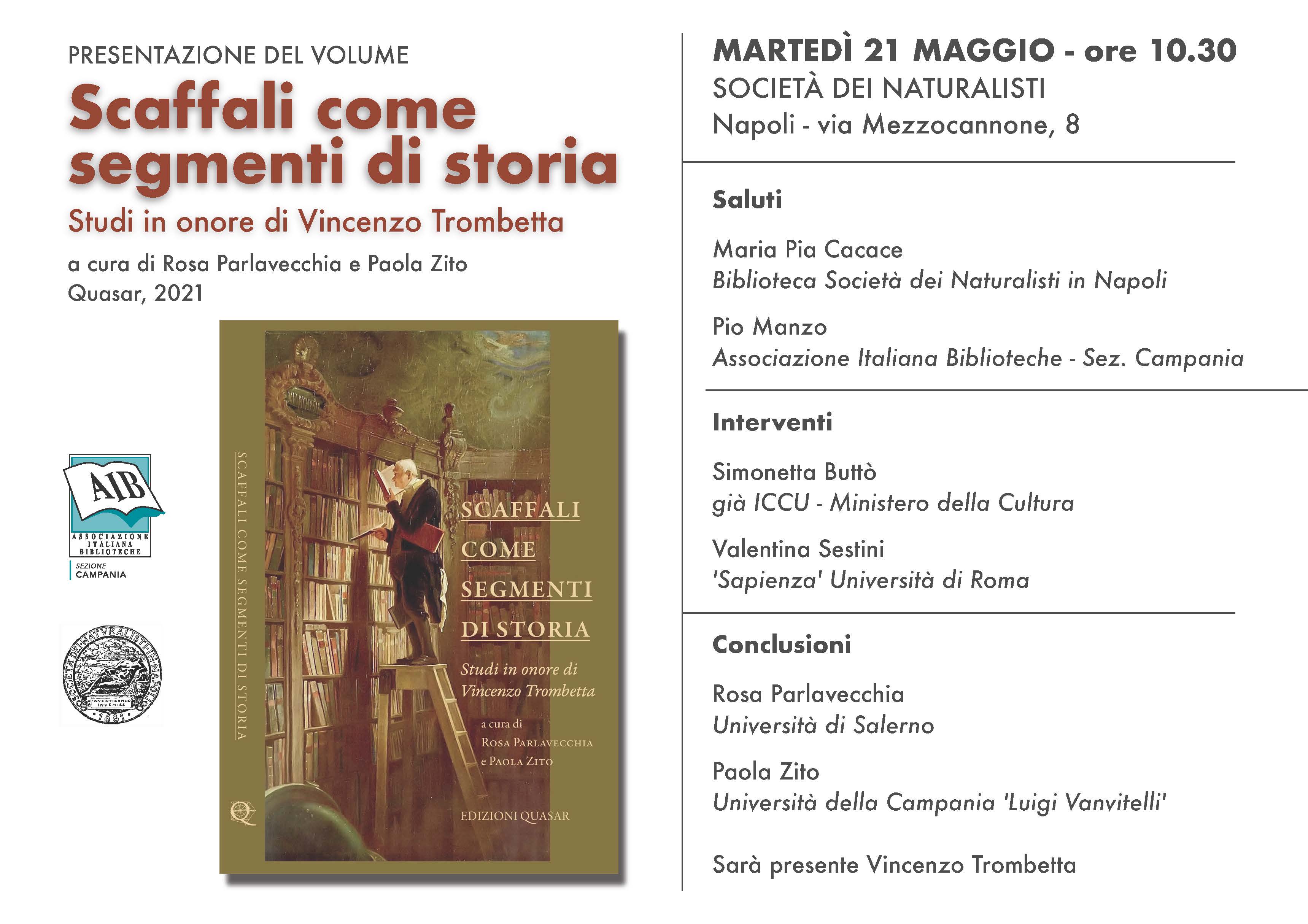 Presentazione Scaffali come segmenti di storia 21 maggio